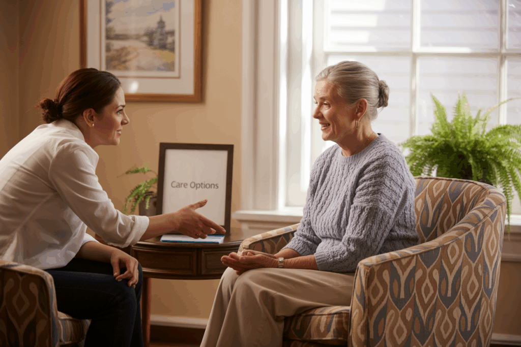  senior living community’s comfortable common area 