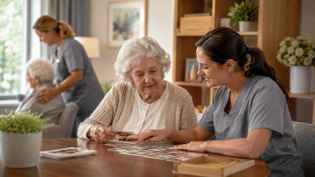 caregiver support in a warm space