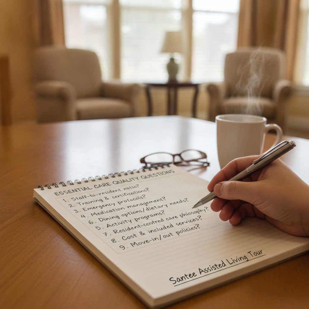 Professional illustration of What Questions Should You Ask on an Assisted Living Tour in Santee?