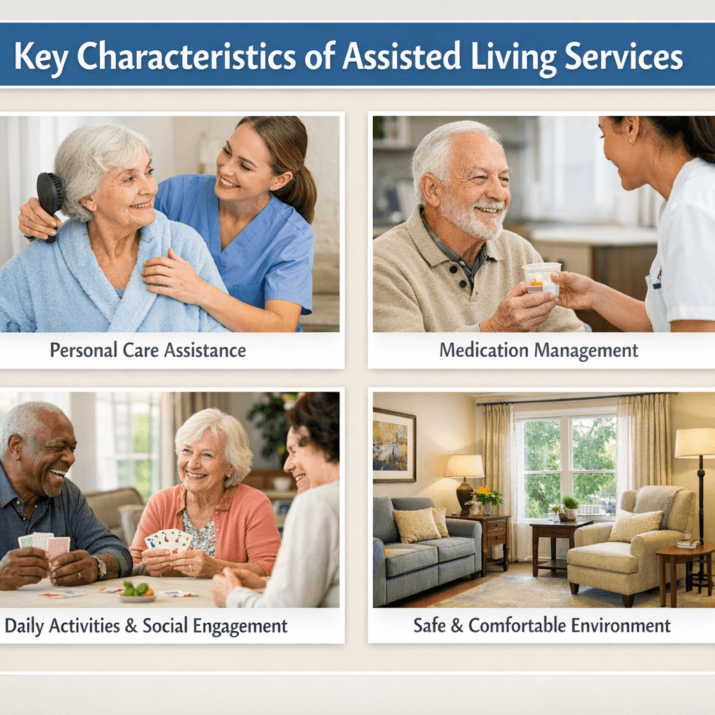 Professional illustration of Key Characteristics of Assisted Living Services