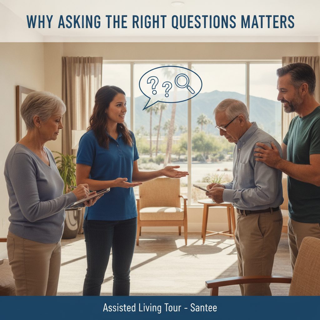 Professional illustration of What Questions Should You Ask on an Assisted Living Tour in Santee?